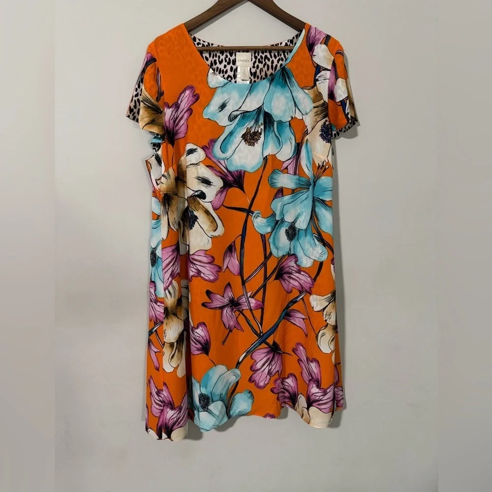 Chicos - Petite Reversible Floral-Animal Dress - Picture 3 of 13
